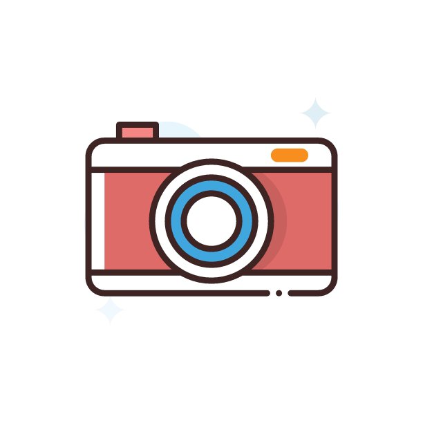 相机矢量图标填充轮廓样式插图。图片下载