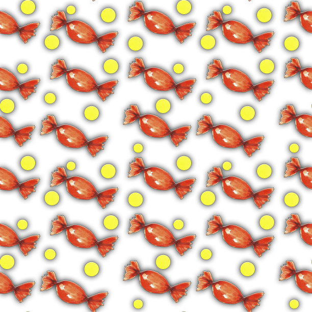 明亮的糖果图案与装饰元素上的白色背景图片下载