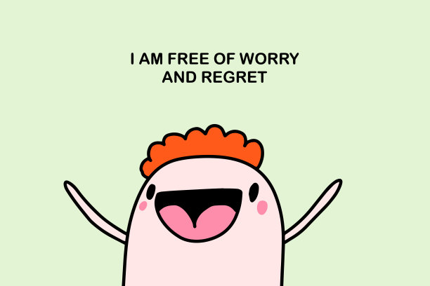 我放心并后悔手绘矢量插图在卡通漫画风格肯定动力图片下载