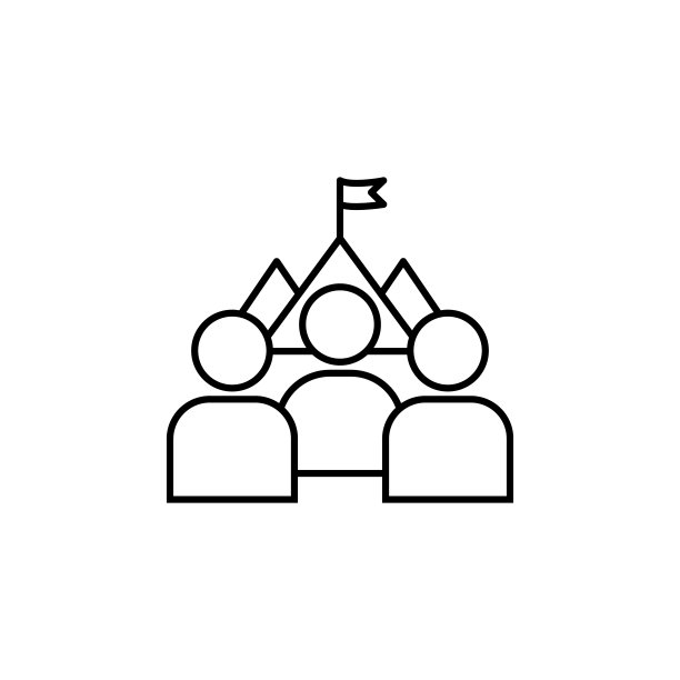 白色背景上的群组线性图示图标图片下载