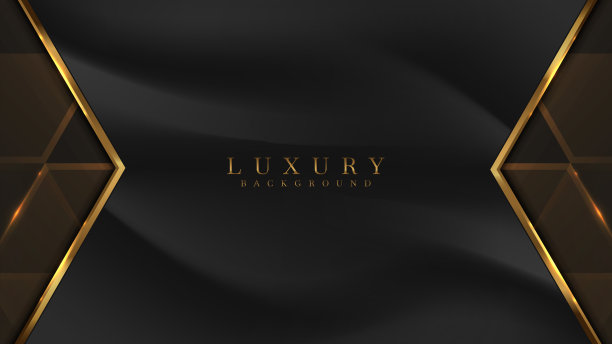 豪华金色背景与黑色金属纹理在3d抽象风格。图片下载