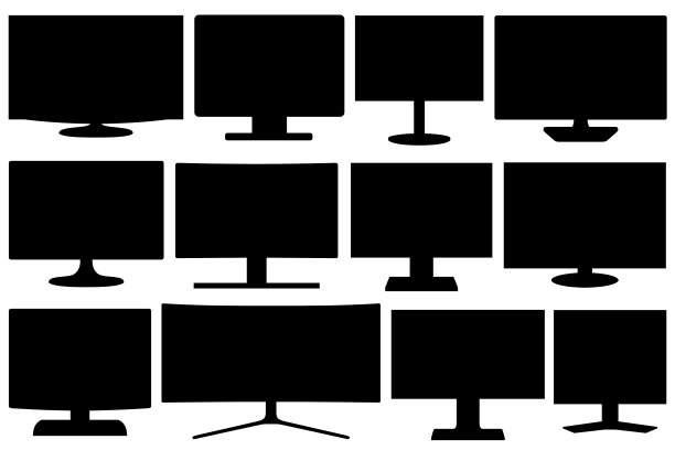 一套不同的电视机和显示器图片下载