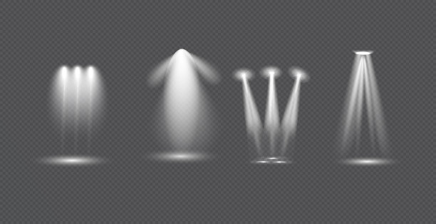 现场照明大收藏，音乐会照明，舞台聚光灯。舞台的聚光灯照明。为您设计的透明特效图片下载