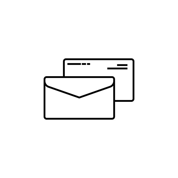 白色背景上的信封线条图标图片下载