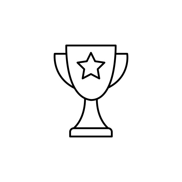 杯子，奖品，获奖者线插图图标在白色的背景图片下载