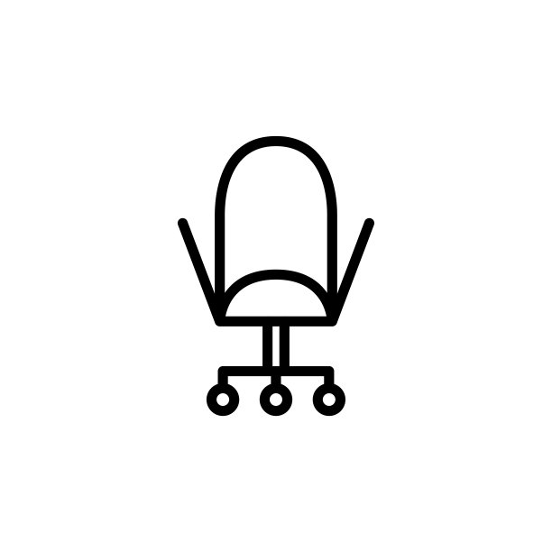 简单的办公椅线条图标。图片下载