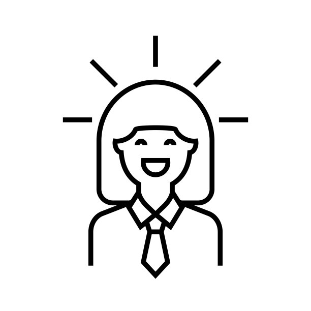 友好的经理线图标，概念标志，轮廓矢量插图，线性符号图片下载