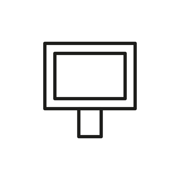 简单的广告牌线图标。图片下载