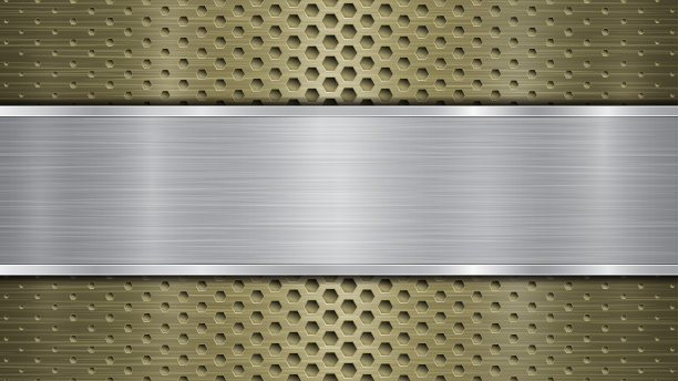 金属背景与孔和抛光板图片下载