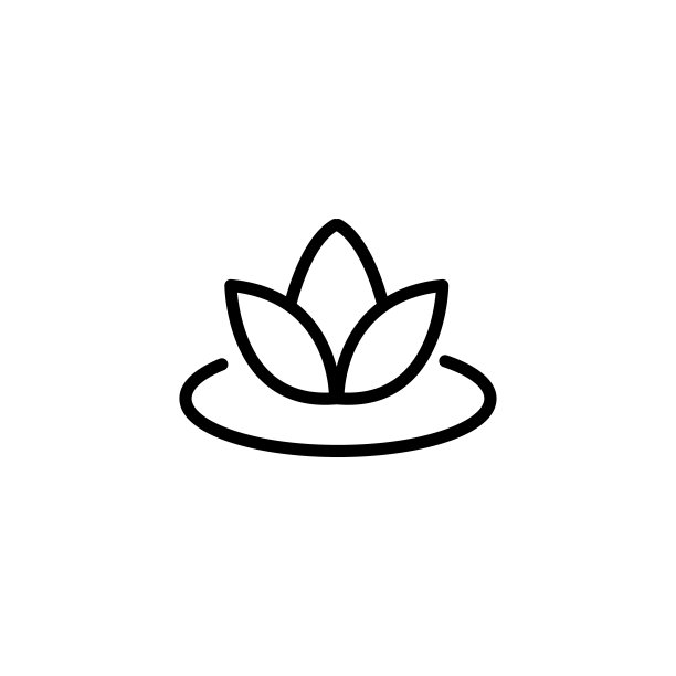 简单的莲花线图标。图片下载