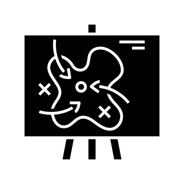 艺术方案黑色图标，概念插图，矢量平面符号，象形符号图片下载