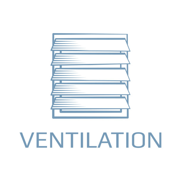 通风图标在复古风格与样本文本图片下载