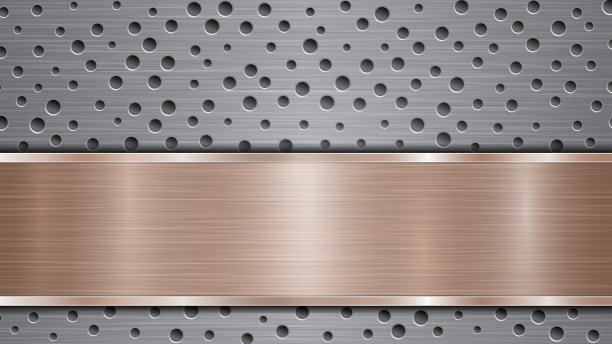 金属背景与孔和抛光板图片下载