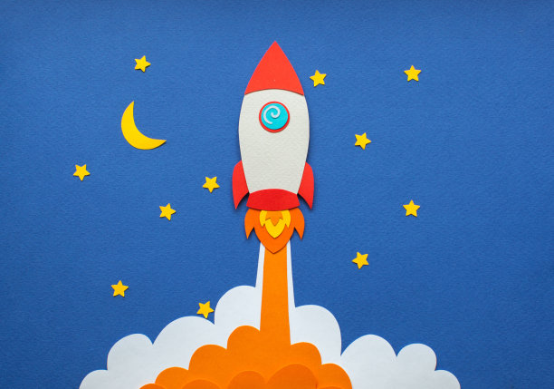 纸飞机火箭。图片下载