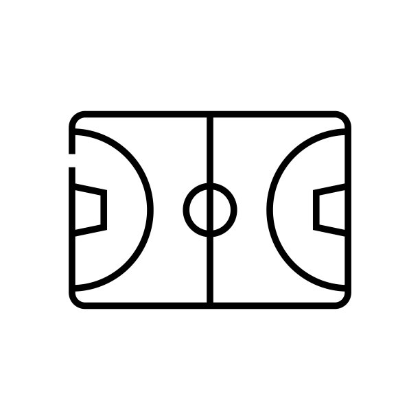 足球场线图标，概念标志，轮廓矢量插图，线性符号图片下载