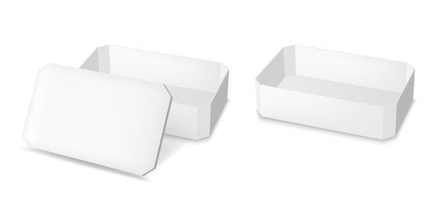 白色长方形包装的零食，食品和巧克力。打开盒子图片下载