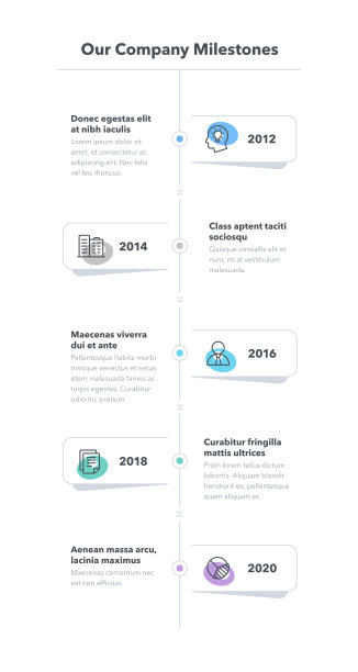 简单的业务信息图公司里程碑时间轴模板图片下载