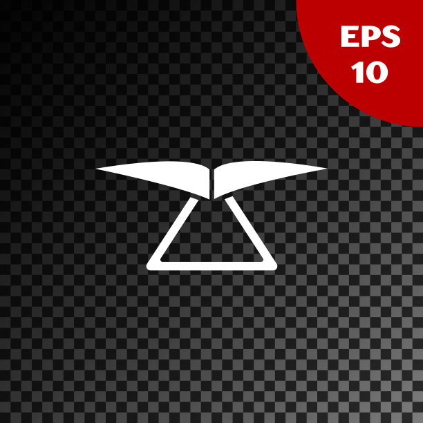 白色悬挂滑翔机图标孤立在透明的黑暗背景。极限运动。矢量图图片下载