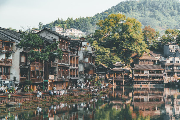 中国湖南凤凰古城风光图片下载