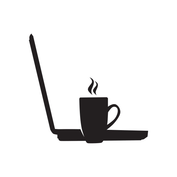 一杯咖啡和笔记本电脑图片下载