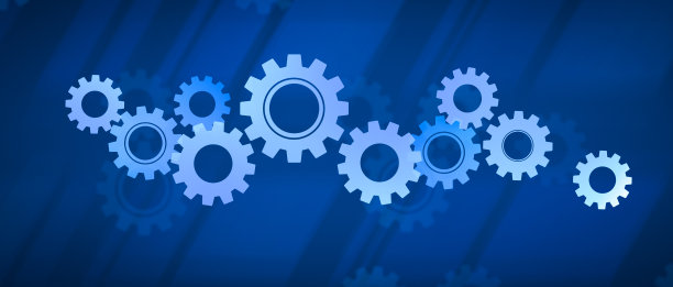 绘制齿轮在深蓝色的背景图片下载