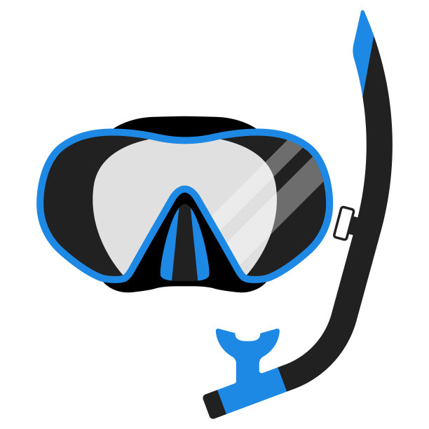 专业人员的潜水面罩和通气管。潜水镜。矢量图图片下载