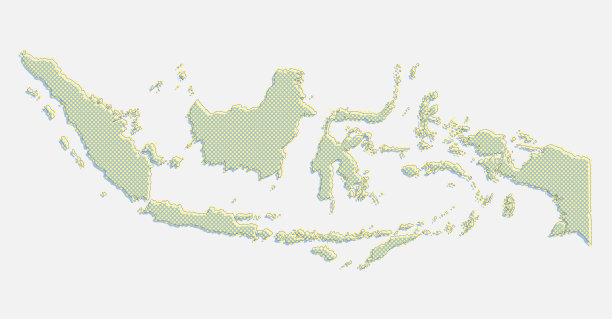 创意向量印尼国家地图由点图片下载