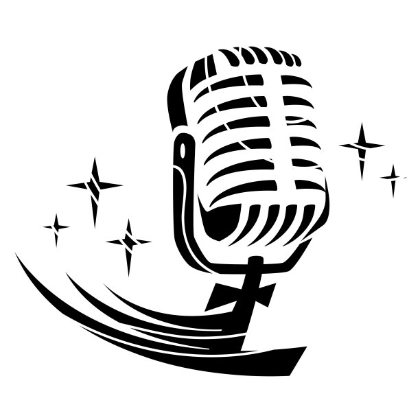 黑色的麦克风。向量。绝缘图片下载