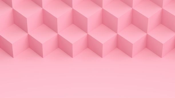 三维等距立方体模式，粉色背景图片下载