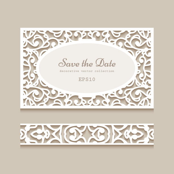 婚礼卡片和花边花边图案图片下载