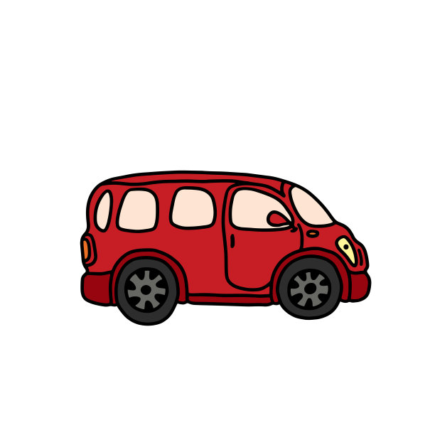 白色背景上的卡通风格的有趣的玩具车。孩子们的明亮玩具。儿童涂色书。矢量图图片下载