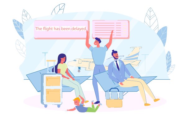 人们在机场等待延误的航班。图片下载