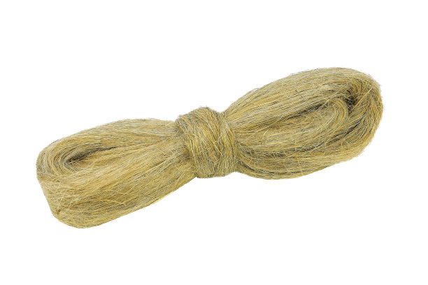用于密封管道螺纹连接的亚麻汉克被隔离在白色背景上图片下载