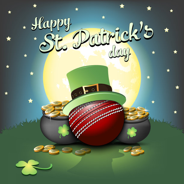 圣帕特里克节快乐，板球比赛快乐图片下载