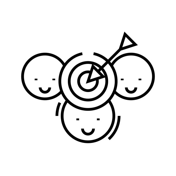 目标达到线图标，概念符号，轮廓矢量插图，线性符号图片下载