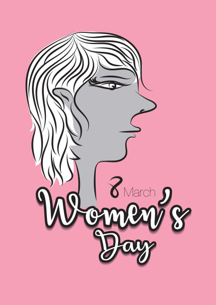 妇女节矢量模板可以使用海报、传单、横幅、明信片、贺卡、宣传册。3月8日母亲节，美女卡通矢量插画，模特，时尚和风格图片下载