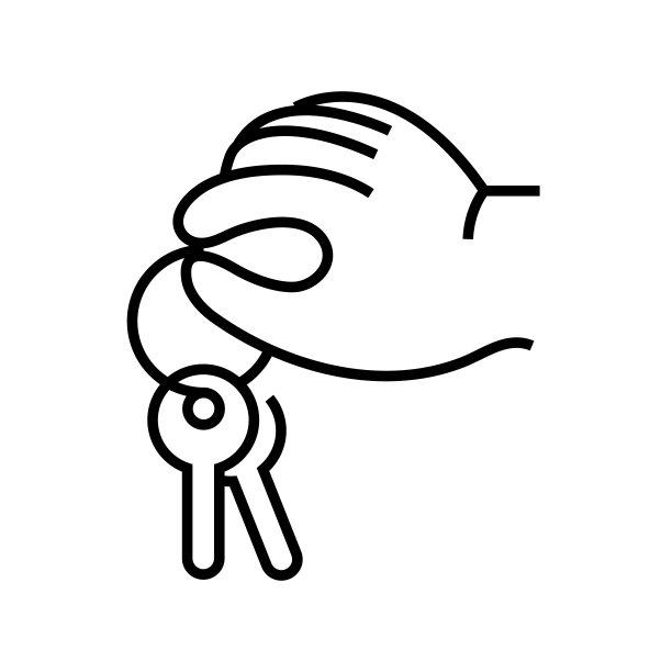 手用键线图标，概念符号，轮廓矢量插图，线性符号图片下载