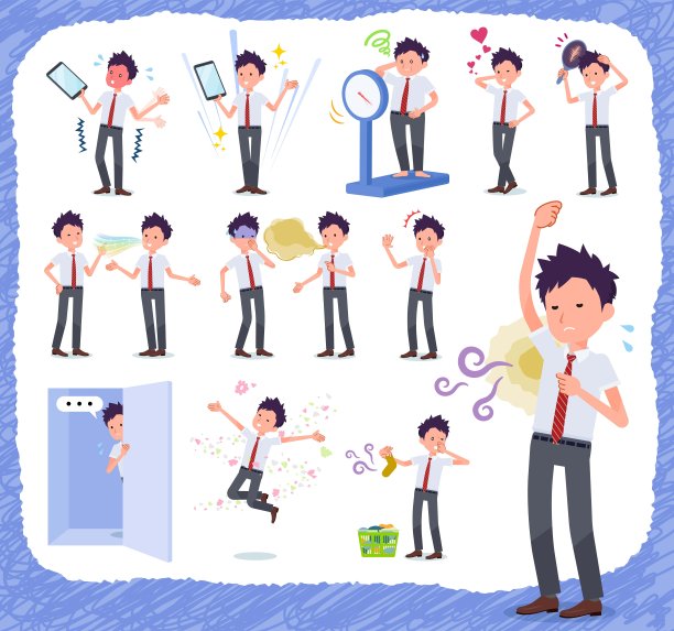 扁型学校男孩短袖领带夏季复杂图片下载