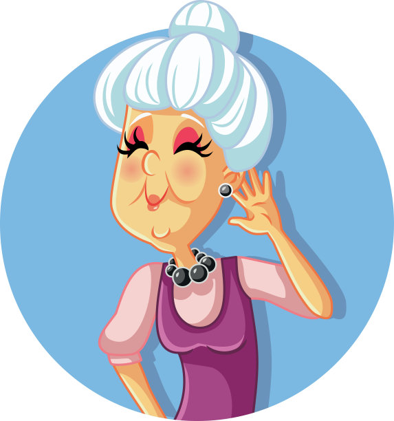 手放在耳朵上的高级女性，听力完美图片下载