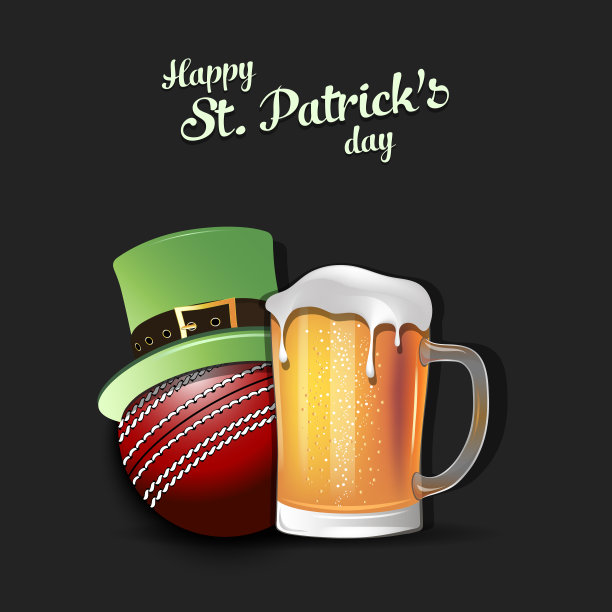 圣帕特里克节快乐，板球比赛快乐图片下载