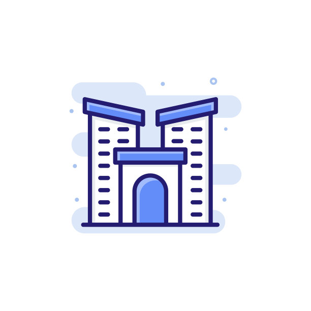 大企业矢量图。用彩色背景和投资图标填充轮廓。图片下载