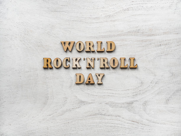 快乐的摇滚日。漂亮的卡片。图片下载
