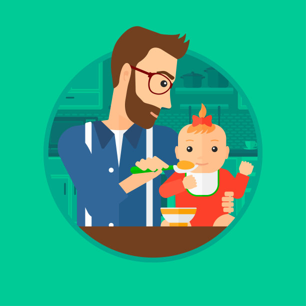 父亲喂养婴儿图片下载