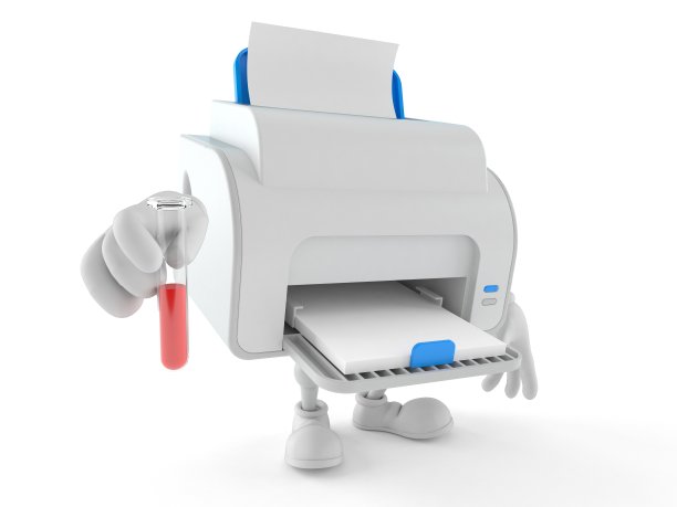 拿着烧瓶的打印机角色图片下载