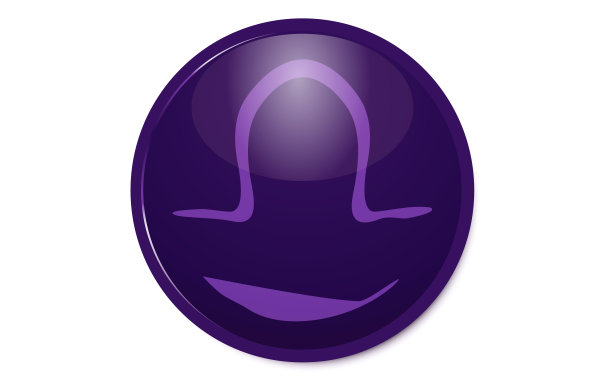 12星座紫色图标:向量插图:天秤座图片下载