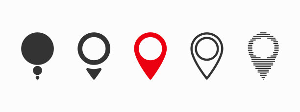 红色地图图钉定位图标矢量图图片下载