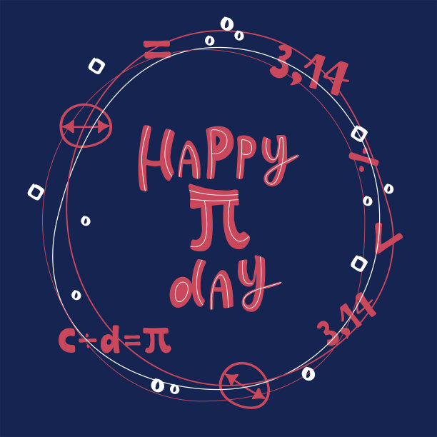 PI日手绘现代印刷海报。图片下载