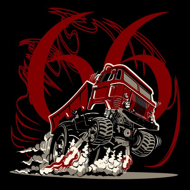 卡通肌肉卡车图片下载