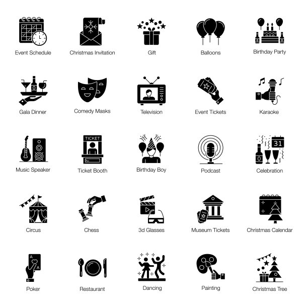 事件字形图标包图片下载