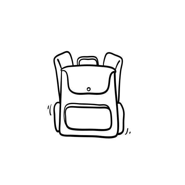 手绘背包图标。线的艺术风格。Vector.doodle图片下载